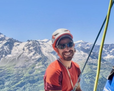 Iván de Abajo, camp leader and climbing instructor at Bushcraft Camps Saas-Fee