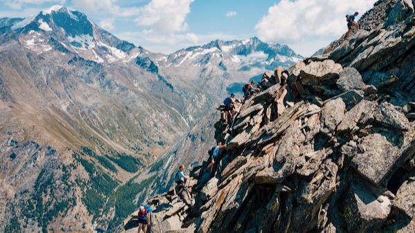 Mountains in a Summer Camp in Switzerland